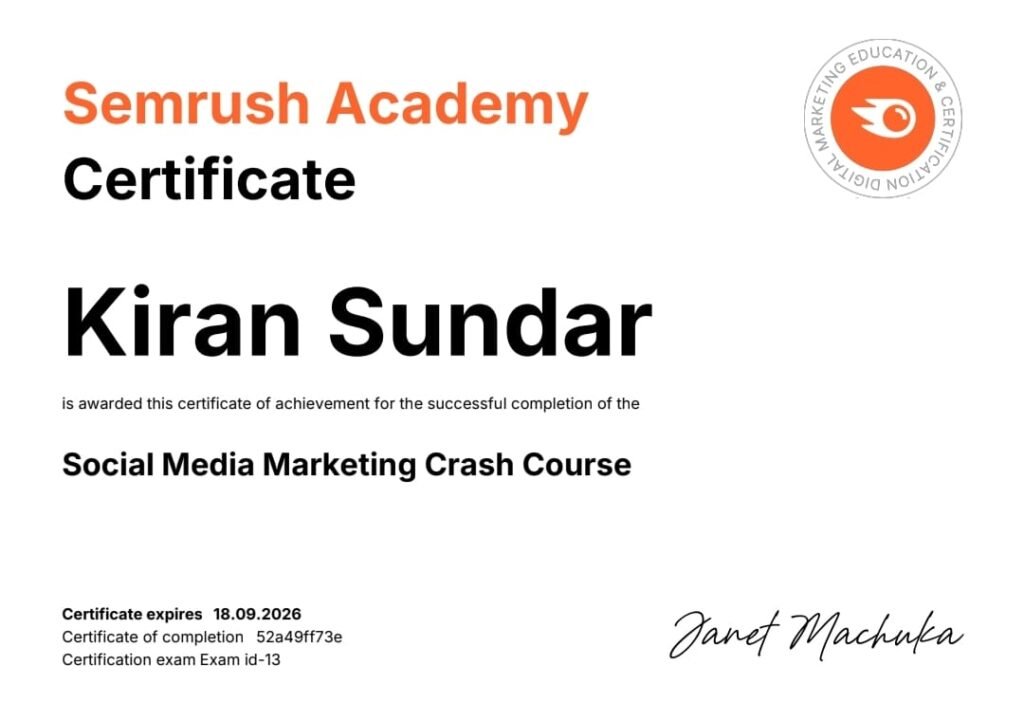 semrush accademy certificate